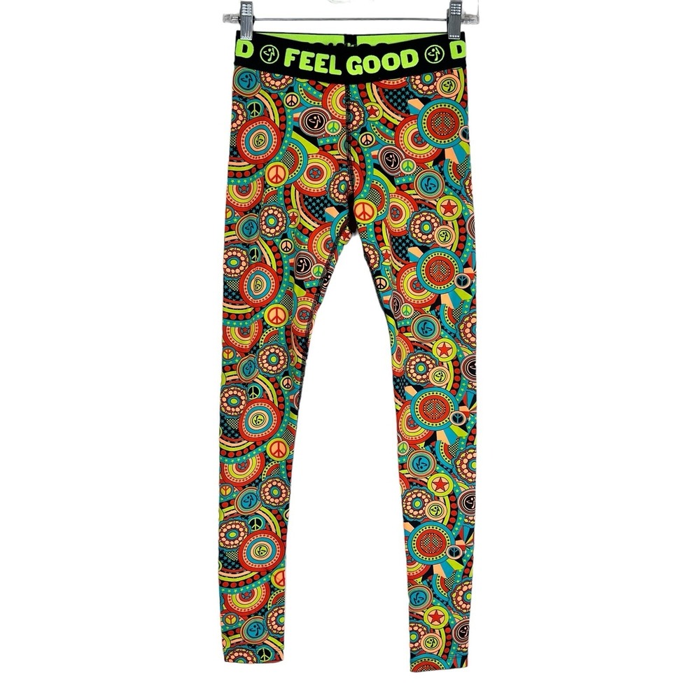 Zumba Wear Leggings Women Size XS Multicolor Hippie Peach - Feel Good Dance Good